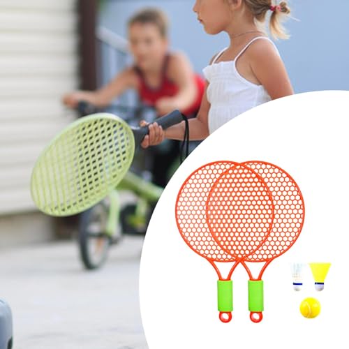 Tennis Racket for Children's Badminton Tennis Set with Ball and Shuttlecock Racket Training Tennis Racquet for Play Girls, Orange