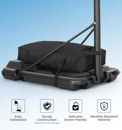 Basketball Base Replacement- Heavy Duty Weighted Base Anchor for Portable Basketball Hoop, Weather Resistant, Black - size: 31.5"*24.4"*5.9"