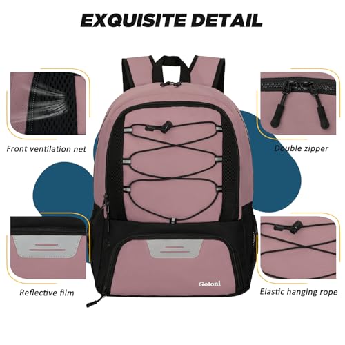 Goloni Soccer Bag, Basketball Bag with Ball Compartment & Shoe Compartment,Large Soccer Backpack for Basketball,Gym，Football - color: Brown