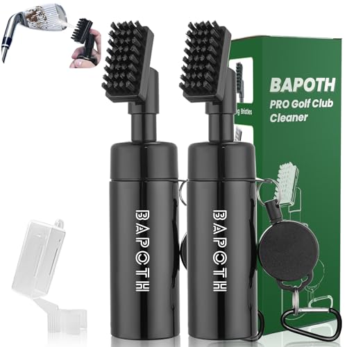 Golf Club Cleaner, Non-Leaking Stretchable Golf Club Brush with Microfiber Golf Towel (23.6 * 15.7 in), Strong Bristles Golf Brush Can Hold 5oz Water, Essentials Golf Accessories for Men - style: 2 Pack Golf Brush
