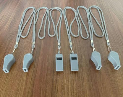 20 Pcs Plastic Loud Whistles with Lanyard for Referee Coaches Basketball Football Sports Training Game Event Lifeguard Survival Emergency Fun School Kids Tool Set Suppliers - color: Grey