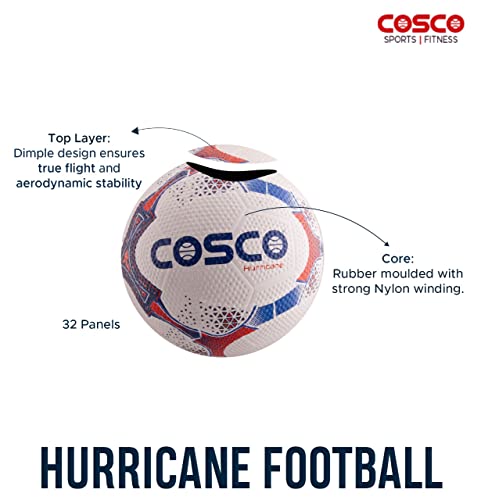 Cosco Rubber Hurricane Football - Size 5, White