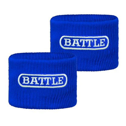 Battle Sports Thick 2.5" Football Armbands- Wrist Bands for Football, High-Performance Bands with Ultra-Soft Material to Wick Away Sweat and Keep Hands Dry- Includes 2 Wrist Bands - color: Blue