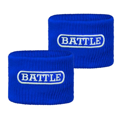 Battle Sports Thick 2.5" Football Armbands- Wrist Bands for Football, High-Performance Bands with Ultra-Soft Material to Wick Away Sweat and Keep Hands Dry- Includes 2 Wrist Bands - color: Blue