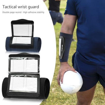 Football Wristbands for Tackle Touch Wrist Bnad Quarterback Play Wristbands with 2 Clear Window Wristband