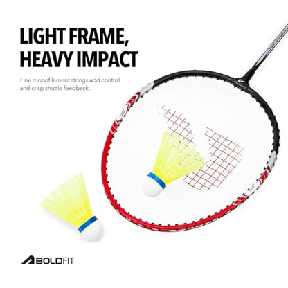 Boldfit Badminton Rackets Aluminium Badminton Racket with Full Cover Bag Standard Shuttle Bat Match Shuttle Bats Lightweight Badminton Shuttle Bat - Blue - style: Aeroflex 2
