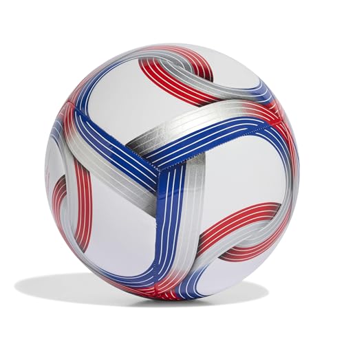 adidas Unisex MLS Soccer Ball - color: White/Team Royal Blue/Red/Silver Metallic, size: 4