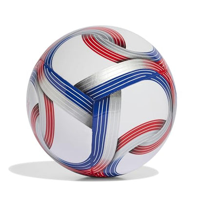 adidas Unisex MLS Soccer Ball - color: White/Team Royal Blue/Red/Silver Metallic, size: 4