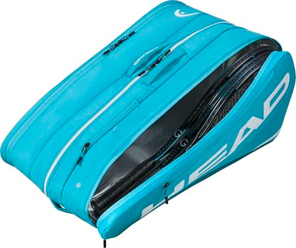 HEAD Tour Racquet Bag XL (12R) Tennis Bag - Holds Up to 12 Racquets, CCT+ Climate Control Technology, 3 Main Compartments, Shoe Pocket & Backpack Carry System - color: Blue