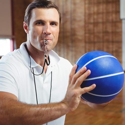 Stainless Steel Sports Whistles with Lanyard, Loud Crisp Sound Whistles Bulk Great for Coaches, Referees, and Officials - color: Silver A