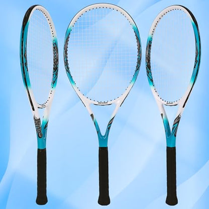 Senston 27 inch Tennis Racket for Adults 1 Pack Tennis Racket Set Tennis Overgrip, Vibration Damper - color: blue