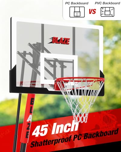Portable Basketball Hoop Height Adjustable 4.0-10ft: Outdoor Basketball Goal System for Kids Youth Teens in Backyard/Driveway/Indoor