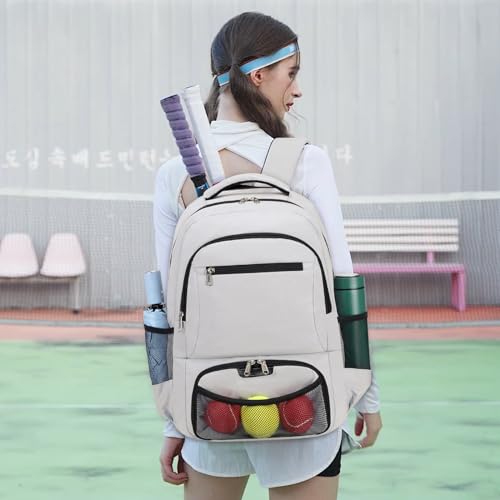 ACESAK Tennis Backpack Tennis Bag for Women Men - Tennis Bag Holds 2 Rackets, Badminton Squash, Pickleball Paddles Balls - color: Grey