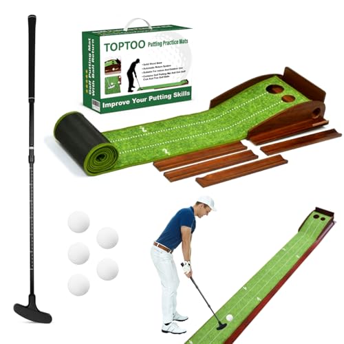 Golf Putting Mat, Practice Golf Putting Green Training Aid for Indoor, Outdoor at Home, Office, Backyard with Putter and Balls 9.84 ft - size: Width: 9.8 in; Length: 9.84 ft