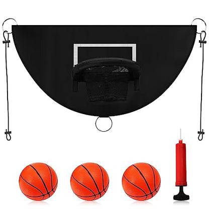 Breakaway Rim Basketball Hoop for Dunking with Mini Basketballs Trampoline Attachment Indoor & Outdoor Use