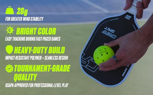 Pickleballs- USAPA-Approved Outdoor Balls with Witty Text, Tournament-Grade Bounce, Wind-Resistant (26g Each)