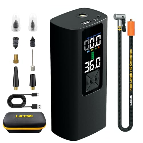 Tire Inflator Portable Air Compressor 150PSI Auto Air Pump for Car Tire Car Accessories with Color Digital Pressure Gauge 4X Faster Inflation Rechargeable for Motorcycle Bike Ball Power Bank.