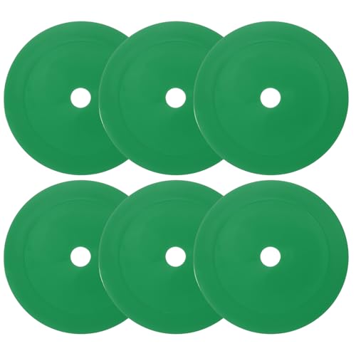 PATIKIL 6Pcs Flat Cones, 6 Inch Spot Markers Small Flat Soccer Training Cone for Football Basketball Agility Practice Sports Training Equipment - color: Green