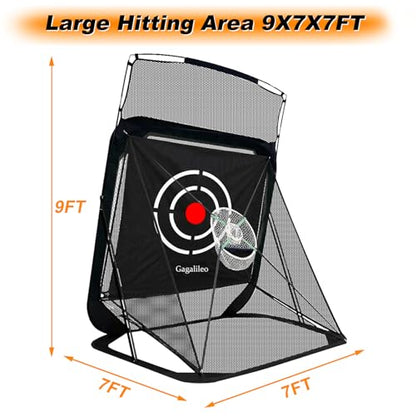 Gagalileo Pop Up Golf Net: Drving Practice Cage with Target Portable Backyard Garage Training Chipping Swing Gift for Golfers Men Beginners Professional