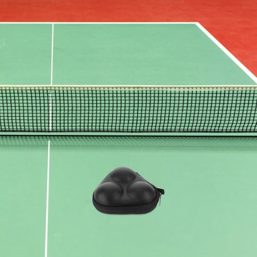 Abaodam Triangular Table Tennis Ball Holder Case Black Mini Ping Pong Ball Storage Bag with Protective Container Portable Sports Equipment Organizer for Table Tennis Players