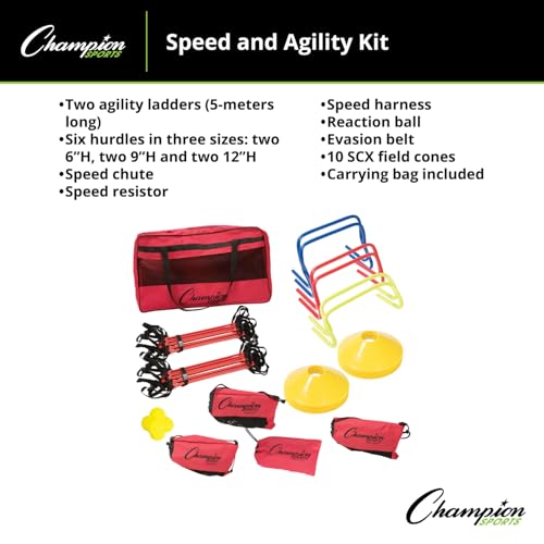 Champion Sports SAGKIT Speed Agility Training Kit,15 pcs./Bag