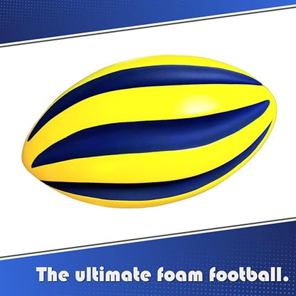 Spiral Foam Football - Soft Foam Football for Kids - 9 Inches - American Football - 1 Each - color: Blue/Yellow