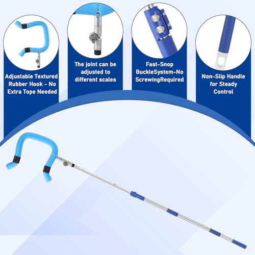 Volleyball Spike Trainer - Retractable Height 64.1-86.6 Inches, Real Ball Feel Hitting Tool for Spiking/Jumping/Serving - Lightweight Non-Slip Durable for All Levels (No Ball)