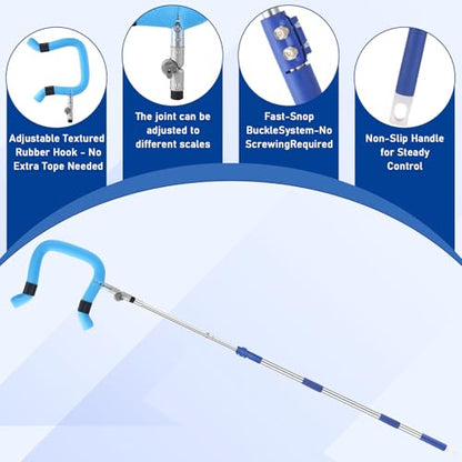 Volleyball Spike Trainer - Retractable Height 64.1-86.6 Inches, Real Ball Feel Hitting Tool for Spiking/Jumping/Serving - Lightweight Non-Slip Durable for All Levels (No Ball)