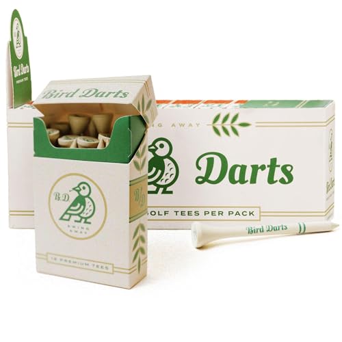 Premium Bamboo Wood Golf Tees, 18/72/180 Units (Packs of 18), 2 ¾ Golf Tees in Cigarette-Style Packaging, Durable, Biodegradable, Golf Tees Wood for Stylish Golfers - size: 180 Units (Pack of 10)
