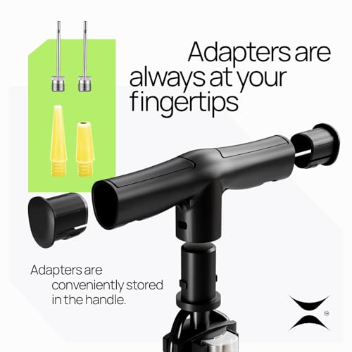 Bike Pump Floor, Advanced Bike Tire Inflator, Bicycle Hand Air Pump with Dual Presta and Schrader Valves, Handheld Pump, Suitable for Road and Mountain Bikes, Baby Stroller, Balls - style: Pressure Gauge