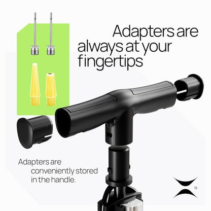 Bike Pump Floor, Advanced Bike Tire Inflator, Bicycle Hand Air Pump with Dual Presta and Schrader Valves, Handheld Pump, Suitable for Road and Mountain Bikes, Baby Stroller, Balls - style: Pressure Gauge