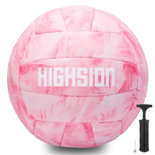 Soft Touch PU Leather Volleyball Official Size 5 Thickened Durable Indoor Outdoor Waterproof Volleyball for Teen Girls Kids Team Beginners Beach, Pool, Gym Training & Games(Deflated,With Pump)