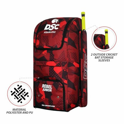 DSC Rebel Junior Duffle Kit Bag, Red Black 29 x 13 x 13 inches