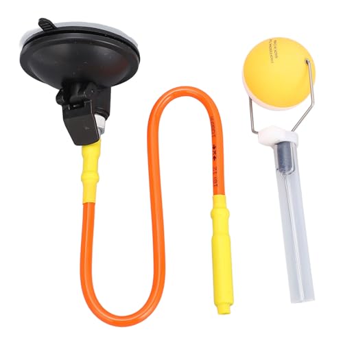WW PVC Adjustable Table Tennis Ball Sucker Trainer, Pong Ball Training Machine with Strong Suction Base, Elastic Steel Wire for Spin Practice, Ideal for Beginners and