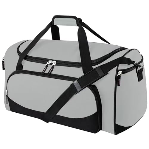 Uarition Heavy Duty Duffle Bag for Men, 55L Large Durable Gym Duffel Bag for Workout, Sports, Travel Gear - Gray - color: Grey