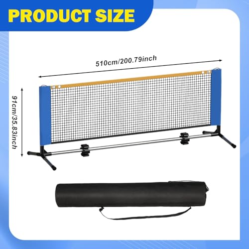 Pickleball Net Portable Accessories Net System with Quick Assembly Polyester Oxford Metal Construction Suitable for Driveway
