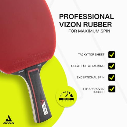 JOOLA Duo Pro Ping Pong Paddles Set of 2 - Professional Table Tennis Paddles, Three Advanced 3 Star Tournament Ping Pong Balls and Carrying Case - Advanced Table Tennis Rackets - color: Red