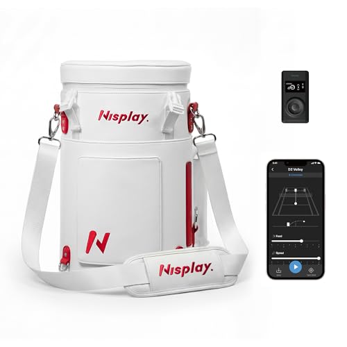 L1 Tennis Ball Machine, Ultra Light 6KG Backpack Design, Dual Control via APP & Remote, up to 50 Balls Capacity, 2–3 Hours Battery Life,Adjustable Speeds & Oscillating - color: white
