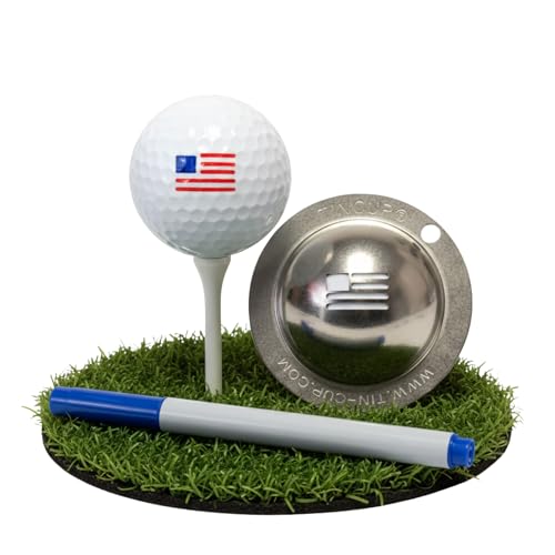 Tin Cup Golf Ball Marking Stencil - color: Stars and Stripes
