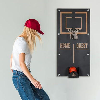 Archtwain Basketball Hoop Metal Wall Decor, Wall Mounted Game Room Office Playroom Wall Art, Metal Wall Art, Office Decor, Extraordinary Gift (Craft, Large)
