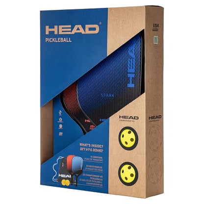 HEAD Pickleball Spark Starter Pack – 2 Spin+ Paddles, 2 Championship 40 Outdoor Balls & Premium Gym Sack – Lightweight Fiberglass Beginner Pickleball Set