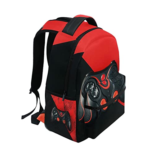 Video Game Black Red Backpack School Book Bag Lightweight Laptop Backpack for Boys Girls Kids - color: Video Game