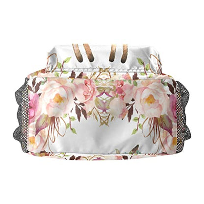 Woodland Floral Deer Personalized School Backpack for Teen Kid-Boy/Girl Toddler Daypack Kindergarten Travel Bookbag - color: Option 6