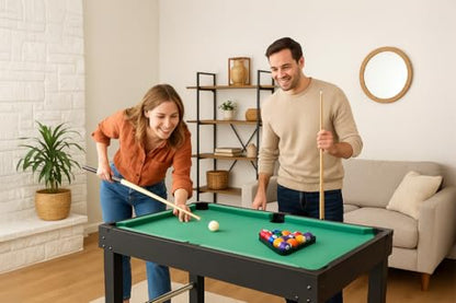 KICK Hexad 48" 6-in-1 Multi Game Table – Foosball, Billiards/Pool, Glide Hockey, Ping Pong, Mini-Shuffleboard & Mini-Bowling - color: Black