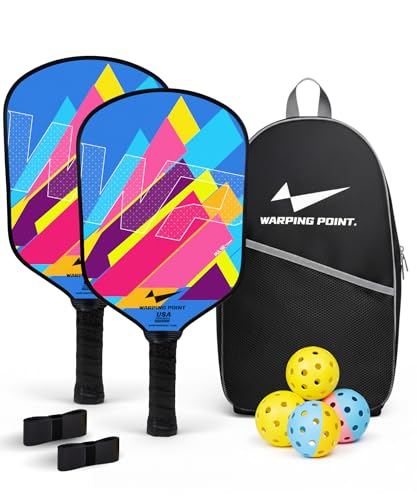 Pickleball Paddles Set of 2, Fiberglass Pickleball Set, Durable & Lightweight USAPA Approved Pickle Ball Rackets 2 Pack Pickleball Gifts for Women with Bag & Outdoor Balls for Men Beginner Kids Adults - style: 13MM | Light Blue