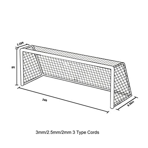 Aoneky Soccer Goal Net - 24 x 8 Ft - Full Size Football Goal Post Netting - NOT Include Posts - size: 24 x 8 ft - 0.08 in Cord