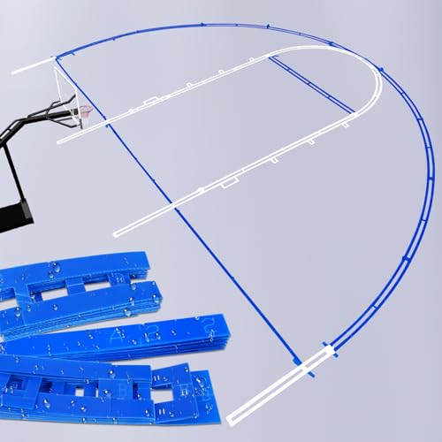 Reusable Waterproof Basketball Court Stencil Kit for Concrete, Basketball Court Marking Kit, Plastic Material, Sun-Resistant NOT Paper Board, Durable,Reusable, Can be Used More Than 20 Times - style: SENIOR HIGH SCHOOL