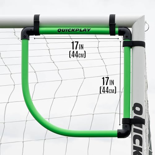 QuickPlay Goal Corner Target Frames Set of 2 - Soccer Goal Target Corners for Shooting Accuracy Training - Corner Targets for Soccer Goals with Quick Attach Straps, Carry Bag and Ground Stakes