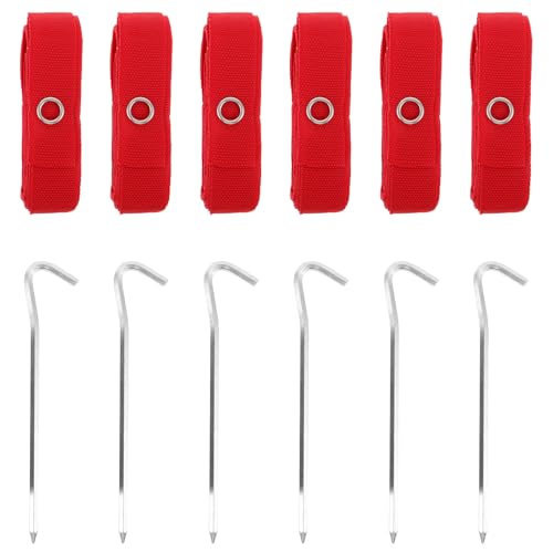 6pcs Volleyball Court Boundary Lines: Beach Volleyball Rope 26ft with Ground Stake for Sand Heavy Duty & Portable Equipment for Backyard Outdoor Tournament