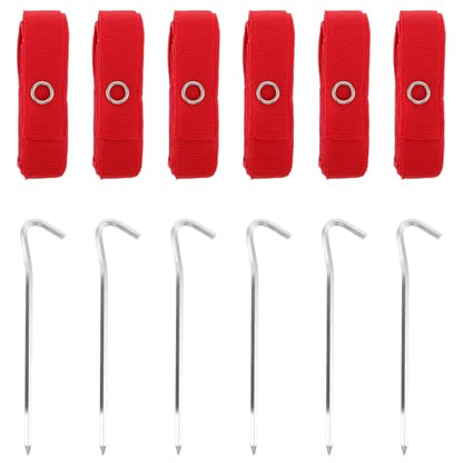 6pcs Volleyball Court Boundary Lines: Beach Volleyball Rope 26ft with Ground Stake for Sand Heavy Duty & Portable Equipment for Backyard Outdoor Tournament